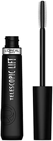 L'Oreal ParisTelescopic Lift Mascara, Lengthening and Volumizing Eye Makeup, Lash Lift with Up to 36HR Wear, Washable, Blackest Black, 0.33 Fl Oz