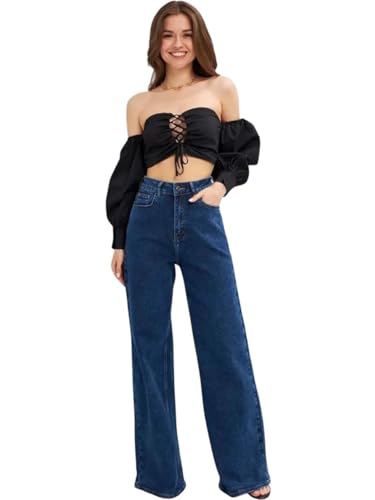 Image of KOTTY Women's Straight Fit High Rise Denim Jeans Trendy Comfortable Stylish Fashion