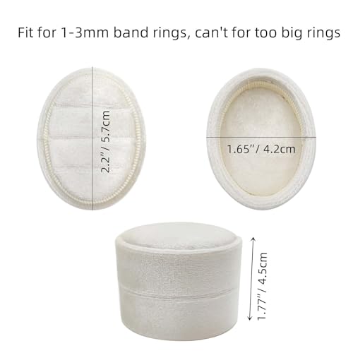 Beatilog Velvet Oval Ring Box 3 Slots - Premium Wedding Three Rings Holder Box Vintage Handmade Storage Jewelry Organizer For Proposal thumb #5