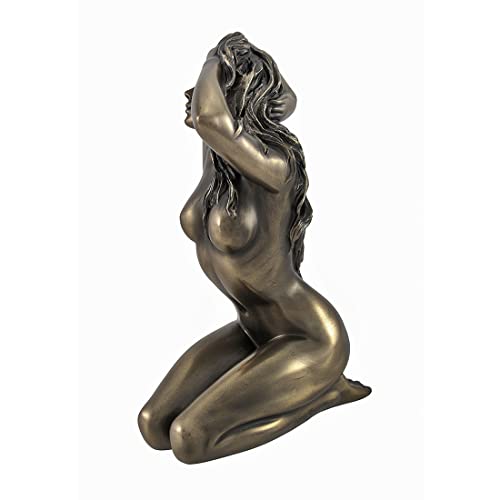 Estatua de resina femenina con acabado bronce, 6 pulg. miniatura 2