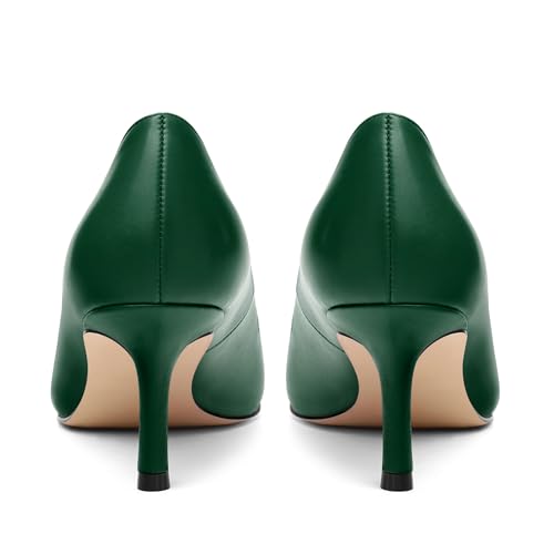 Image of Women Pointed Closed Toe 2.5 Inch Kitten Heel Slip On Pumps | Elegant Comfort Formal Dress Footwear, Versatile Ladies Shoes For Office Wedding Party Evening Daily Occasions