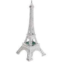 10inch LED Eiffel Tower Lamp,Zinc Alloy Silver Plated Eiffel Tower Statue Light Up Eiffel Tower Ornament Eiffel Tower Statue Decor for Desk Bedroom Home Office Decoration Silver