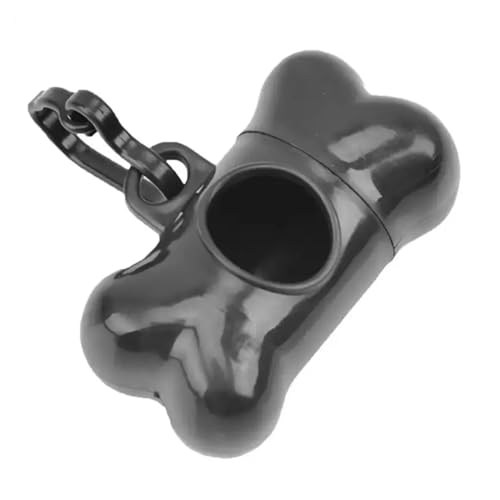 Dispenser a Forma di Osso con una confezione di Sacchetti Igienici per Cani, Clip per Guinzaglio, Sacchetti Grandi 30x23cm, Colori Assortiti, Kit Portatile per Passeggiate e Pulizia