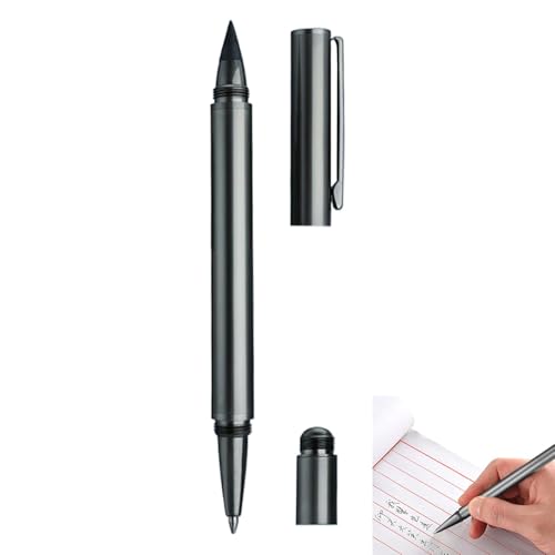 Generico Penny Pencil, bolígrafo de lápiz | Bolígrafo múltiple de doble cabeza de 0,5 mm | Metro de expetencia de matión 2 en 1, grabado negro escritura señor para trabajo, día, comida, drata, oficina