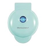Elite Gourmet EWM015M# Electric Nonstick 4.5-inch Mini Waffle Maker, Belgian Waffles, Compact Design, Hash Browns, Keto, Snacks, Sandwich, Eggs, Easy to Clean, Mint