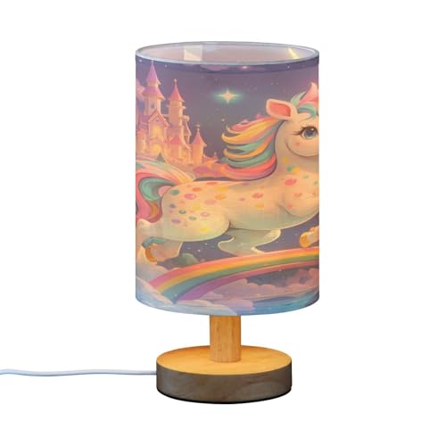 Lámpara de mesa cilíndrica con diseño unicornio de 24.6 cm miniatura 2