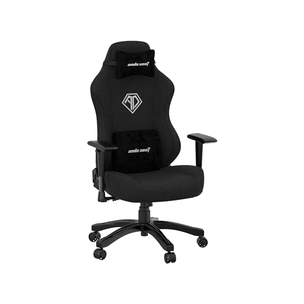 Anda Seat Phantom 3 Gaming Chair for Adults – Ergonomic Video Game Chairs, Reclining Office Computer Gamer Chair, Neck & Lumbar Back Support – Large Comfy Black Premium Linen fabric Desk Chair