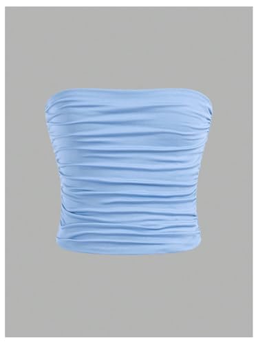 Image of Milumia Girl's 2 Pack Tube Top Ruched Strapless Sleeveless Bandeau Tops