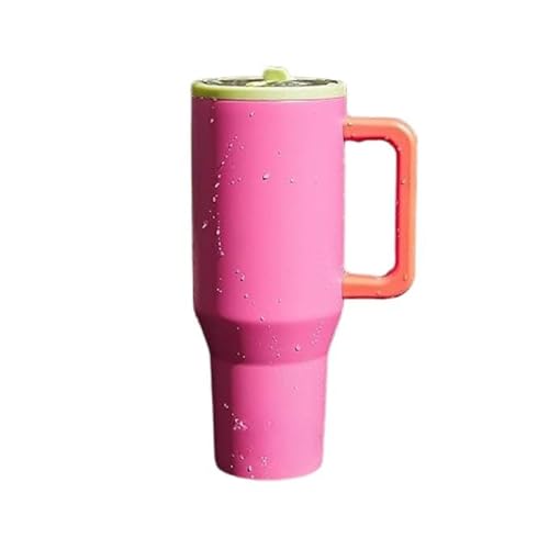 Image of 1200ML Stainless Steel Tumbler with Handle & Flip Straw | Leak Resistant, Insulated Water Bottle with Rubber Base | Travel, Gym & Car Cup Holder Friendly (Orchid)