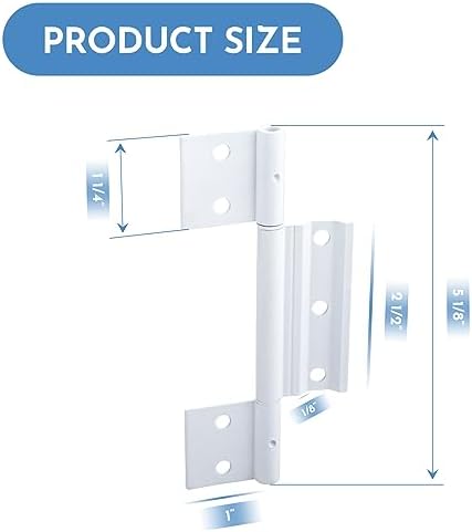 3Pack White Aluminum Screen Door Hinges 1/8 in. Grooved Center - Fits Most Storm & Screen Doors