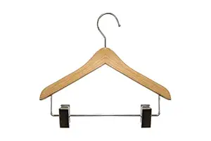 NAHANCO MINI8RC Mini Wooden Top Hanger with Clips, 8