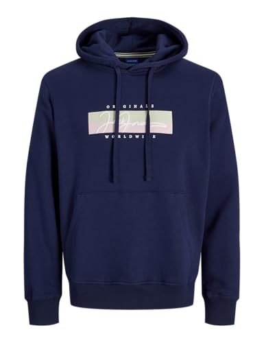 JACK & JONES Jorfrederiksberg Box Script Sweat H Ln, Ocean Cavern, M para Hombre