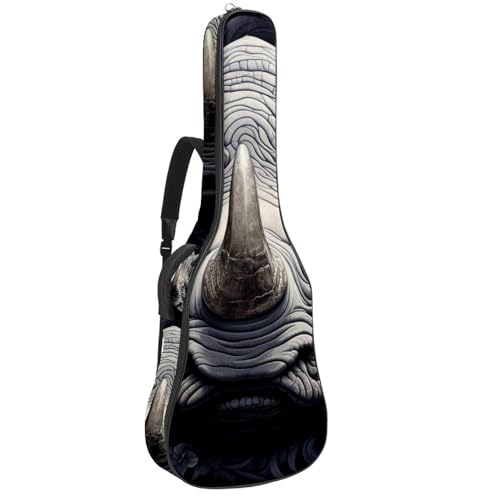 Sac guitare acoustique 42 pouces en tissu Oxford imperméable avec imprimé rhinocéros