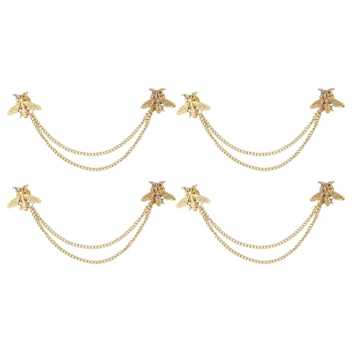 Image of CHGCRAFT Bee Chain Brooches and Pins Chain Collar Pins for Women Safety Brooch Pin for Clothes Jewelry Decoration