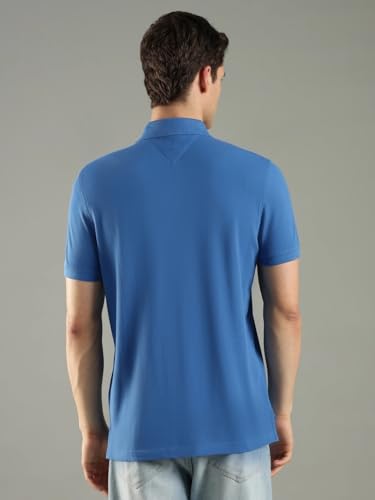 Image of Tommy Hilfiger Solid Regular fit Cotton Polo t-Shirt
