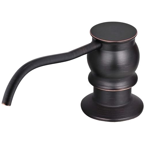 Image of Brass Kitchen Soap Dispenser, Oil Rubbed Bronze in Sink Liquid Dish Soap Dispenser, Under Sink Hand Metal Dispenser Pump, 47.2 inch Silicone Long Tube for 0.79 inch- 1.38 inch Bottle Mouths