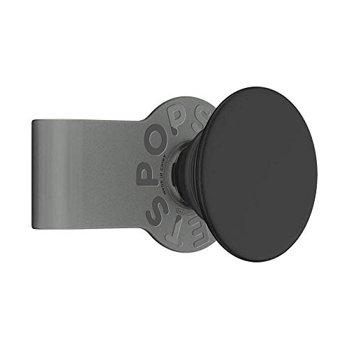 PopSockets Phone Grip Slide for Phones and Cases, Sliding Phone Grip with Expanding Kickstand, PopSlide for Apple Silicone Case, iPhone XS Max - Black Haze