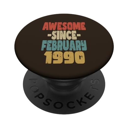 1990 cumpleaños vintage retro impresionante desde febrero de 1990 PopSockets PopGrip Intercambiable