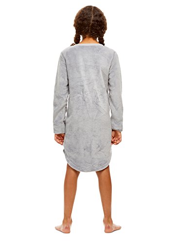 Jellifish Kids Girls Plush Fleece Nightgown - Long Sleeve Raccoon Sleep Shirt With 3D Ears - L #TOP1