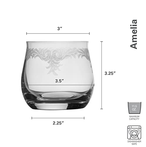 Mikasa Amelia Rocks Double Old Fashioned Glasses, Set Of 4, 11.5-Ounce, Clear #TOP2