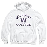 Williams College Official Williams Logo Unisex Adult Pull-Over Hoodie,White, Large