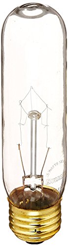 Bulbrite 25T10C 25-Watt Incandescent T10 Tube, Medium Base, Clear, 25 Bulbs