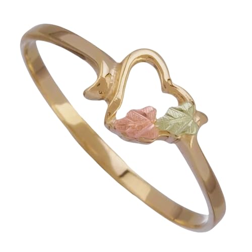 Petite Open Heart Ring in 10k Yellow Gold, 12k Rose Gold & Green Gold – Handcrafted for Women – Elegant Gift for Anniversary, Birthday, or Engagement4