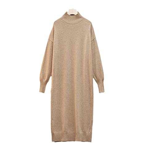 Robe pull d'hiver chic pour masquer les imperfections : robe de fête en tricot ample col rond