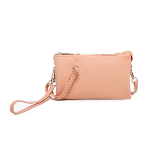 Image of JEN & CO. Riley Crossbody Bags for Women Vegan Leather Wristlet Clutch Wallet Purses Handbags with 2 Straps