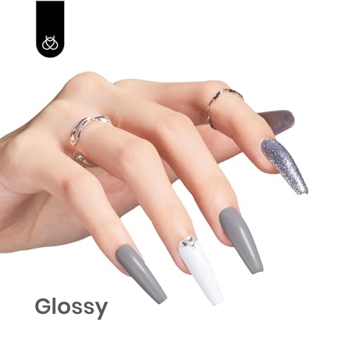 Image of Beetles Gray Gel Nail Polish - 1PC 15ML Solid Grey Color Nails Soak Off LED UV Lamp DIY Manicure Decoration Nail Art Design Salon at Home Gift for Women Girls