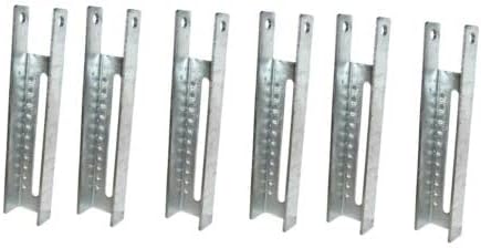 (6 Pack) 8" Galvanized Boat Trailer Vertical Bunk Bracket - TWARE-001269