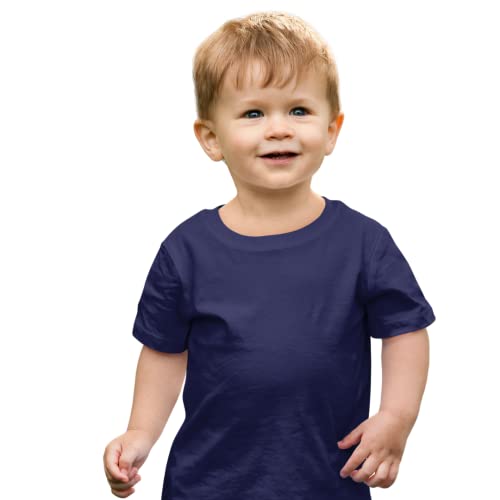 Image of Boys Tshirt Tshirts for Kids Boys Kids t Shirts fr Boys Organic Cotton Short Sleeves Round Neck Regular Fit T-Shirt for Baby Boy Solid Plain T-Shirts Boy