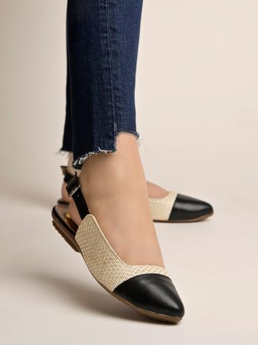 Shoetopia Women's Black Block Heel Bellies Stylish Comfortable