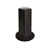 Azar 700220-BLK Pegboard 4-Sided Revolving Counter Display, Black Solid Color
