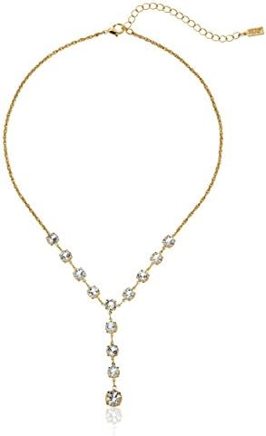 1928 Jewelry 14k Gold-Dipped Genuine Swarovski Crystal Y-Shape Necklace, 16"