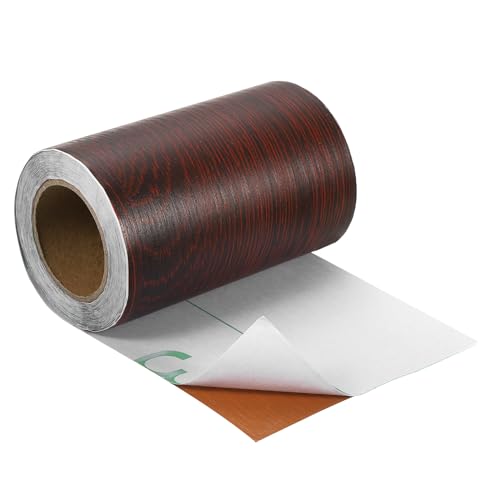 uxcell Wood Grain Tape, 4" x33 Ft Self Adhesive Wood Grain Repair Patch for Baseboards, Doors, Floor Repair, Furniture Home Decor Rose Wood