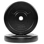 100-Pound Weight Plate Set With 2x 10LB, 15LB, and 25LB Plates and Standard Barbell, Black/Red, 100LBS Plates with Bar - Image 4