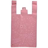 [ヘッズ] 手提げ袋 レジ袋 24×45×14cm さくら M 100枚 ピンク 和柄 和風 観光 おみやげ 春 花 フック穴付 SKR-M