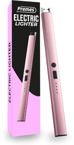Briquet électrique Rose Innovaland - Bâton sans Flamme, Coupe-Vent, à Plasma - Allumage sécurisé pour Enfants - Briquet tempête Moderne - Briquet...