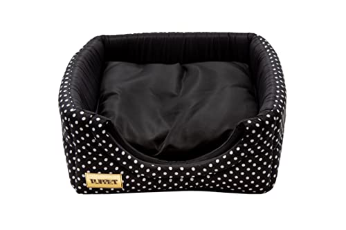 Cama e Toca Luppet 2 em 1 com almofada para cachorro ou Gato Preto Poa G