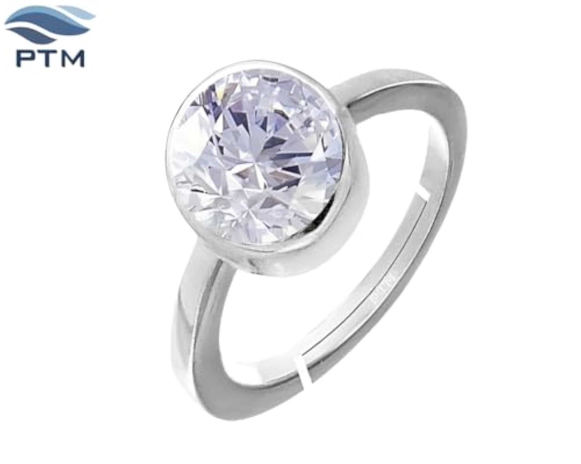 Women's American Diamond 925 Sterling Silver Adjustable Ring, Astrological Gemstone