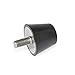 J.W. Winco 254-25-M6-8-55 Vibration/Shock Absorption Mount, M6 x 1.0 Thread, 25 mm Large Diameter, 16.5 mm Small Diameter, 20.5 mm Height, 8 mm Thread Length, Stainless Steel