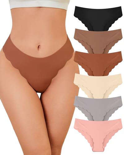 YSense Seamless Underwear for Women No Show Wave Low Hipster Invisibles Cheeky Underwear Sexy Bikini...
