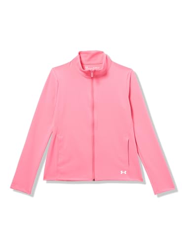 Under Armour Girls' Motion Jacket, (672) Super Pink / / White, Medium