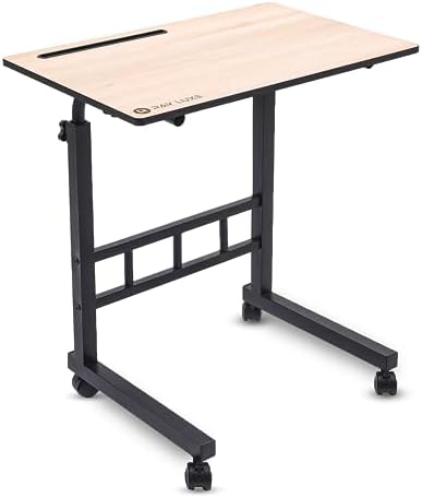 RAY LUXE Wood Multipurpose Height Adjustable & Movable Table With ...
