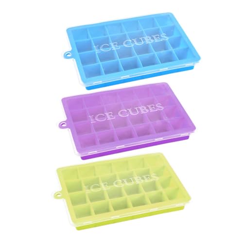 Molde de silicona para cubitos de hielo con tapa 3 pcs miniatura 1