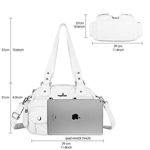 Image of Angel Kiss Hobo Crossbody Purses for Women Shoulder Bag Multipocket Soft Hobo Purses Removable Strap Leather Handbags
