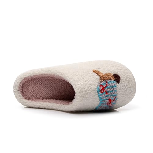 Hausschuhe Damen Plüsch Winter, Warme NiedlicheTier Dackel Pantoffeln Lustige Weihnachten Slipper Hauspantoffeln Frauen Bequeme Slippers Unisex Pantoffeln FüR Das Schlafzimmer
