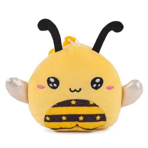 Image of Mirada Hanging Bee Soft Plush Toy | Yellow Stuffed Animal Keychain for Kids & Toddlers | Mini Soft Toys, Cute Soft Toys, Stuffed Animals, Funny Toy, Gift Item, Bag Charm, Keyring, Party Favors | 11cm