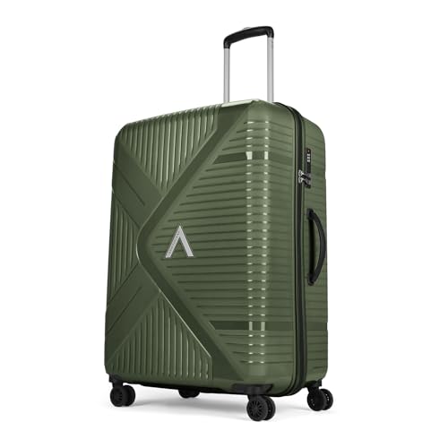 Image of Aristocrat Envoy Check-in Trolley Bag 75cm | Large Hard Luggage | 8-Wheel Suitcase for Travel | Combination Lock with Sturdy Zipper | Polypropylene | 3 Years International Warranty (Green)